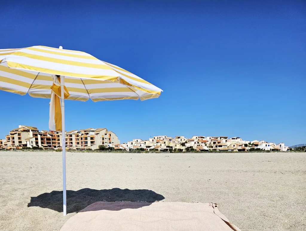 Terrasse avec vue mer de la maison en location à Port Leucate